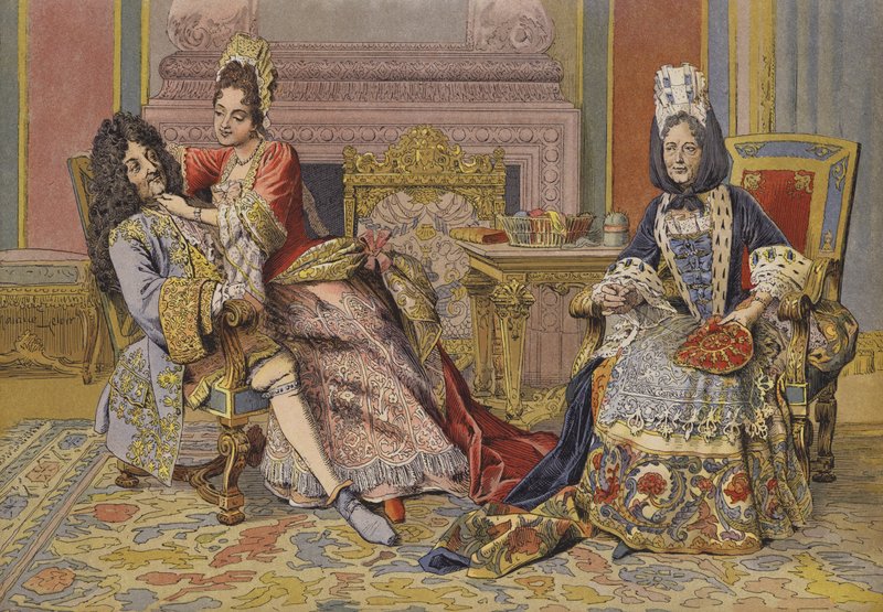 Familiarité de la Duchesse de Bourgogne avec Louis XIV - Maurice Leloir