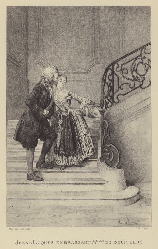 Jean-Jacques Rousseau embrassant Madame de Boufflers - Maurice Leloir