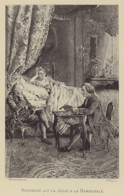 Rousseau lisant son roman Julie à la Maréchale - Maurice Leloir