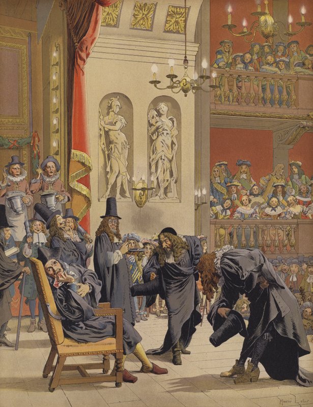 La dernière représentation de Molière, dans Le Malade Imaginaire - Maurice Leloir