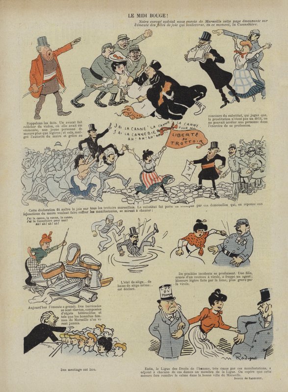 Le Midi rouge. Illustration pour Le Rire - Maurice Radiguet