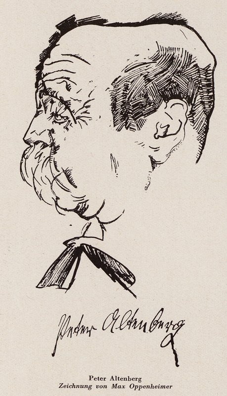Peter Altenberg, écrivain et poète autrichien (lithographie) - Max Oppenheimer