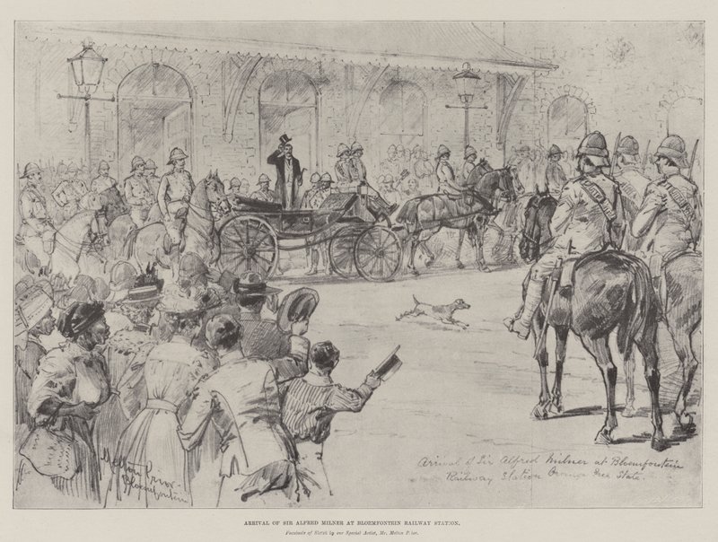 Arrivée de Sir Alfred Milner à la gare de Bloemfontein - Melton Prior