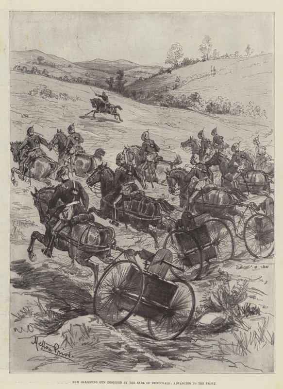 Nouveau canon galopant conçu par le comte de Dundonald, avançant vers le front - Melton Prior