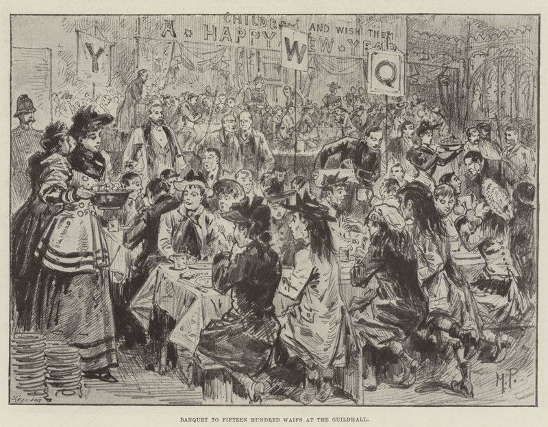 Banquet pour quinze cents orphelins à la Guildhall - Melton Prior