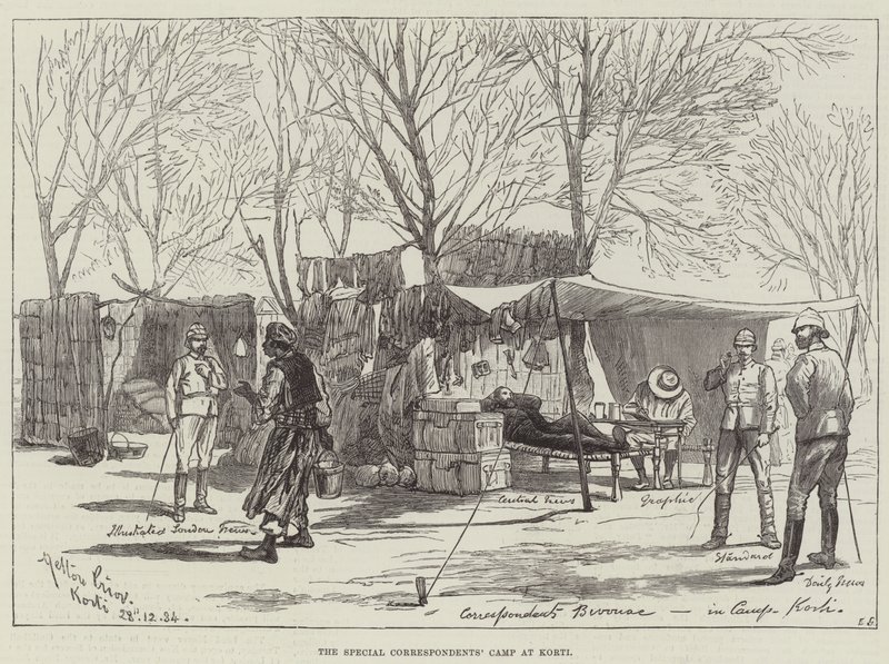 Le Camp des Correspondants Spéciaux à Korti - Melton Prior