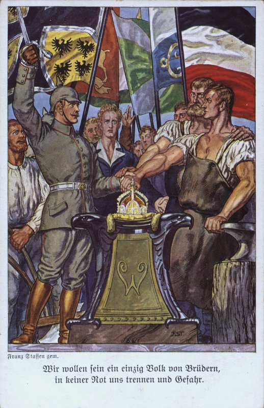 Unité des peuples allemands, carte postale de propagande - Mesopotamian