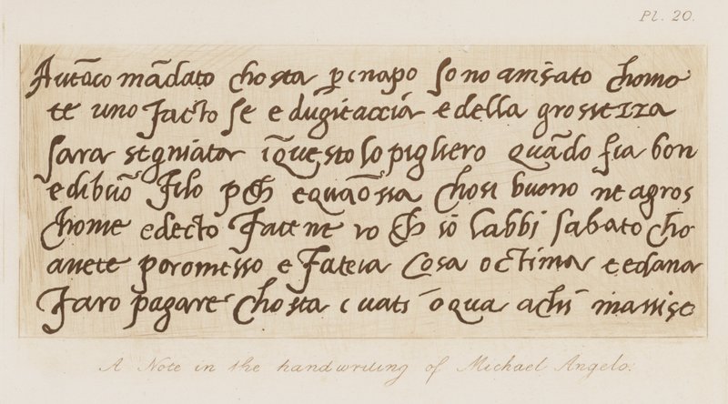 Une note de la main de Michel-Ange - Michelangelo (after) Buonarroti