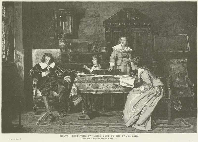 John Milton dictant le Paradis Perdu à ses filles - Mihály Munkácsy