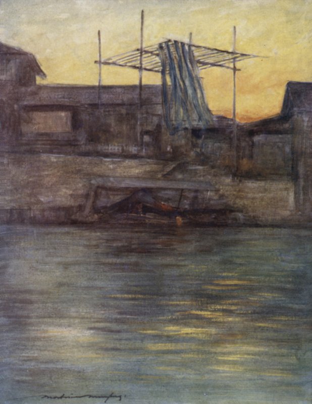 Un canal arrière, Osaka - Mortimer Ludington Menpes