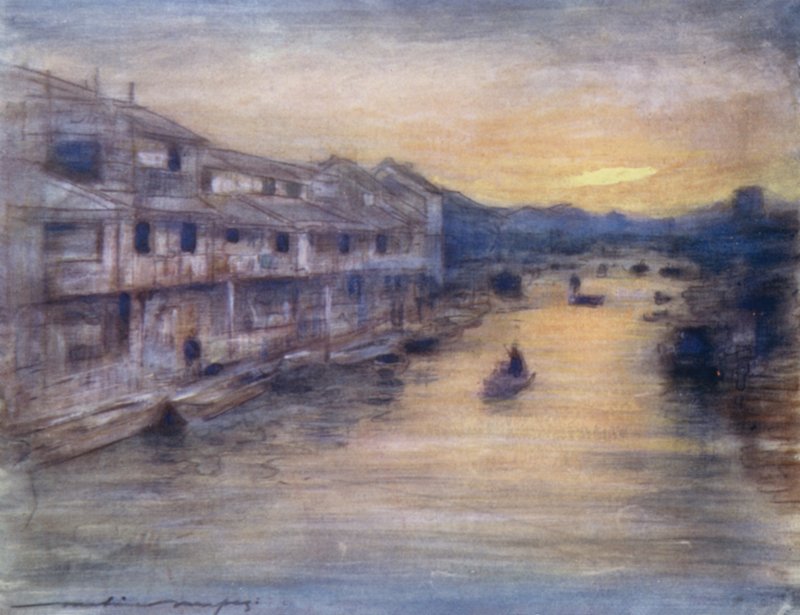 Sur le Grand Canal, Osaka - Mortimer Ludington Menpes