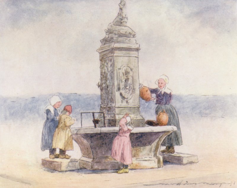 À la fontaine, Concarneau - Mortimer Ludington Menpes