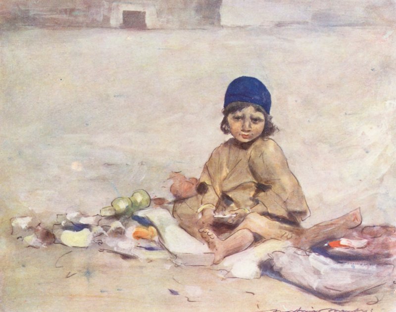 Enfants du monde : Cachemire, assis tranquillement - Mortimer Ludington Menpes