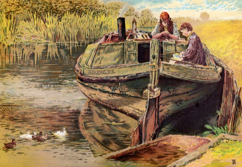 La barge Providence - Myles Birket Foster