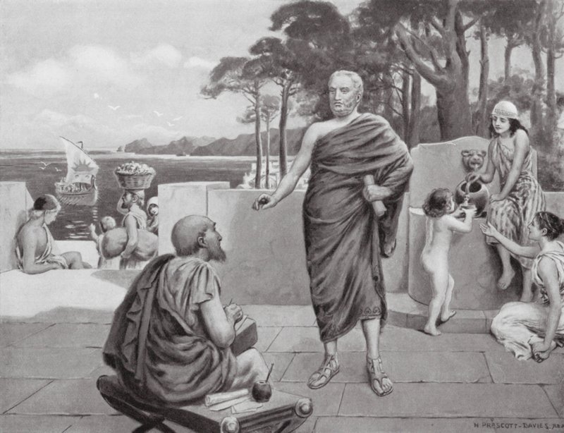 Thucydide en exil (lithographie) - N. Prescott Davies