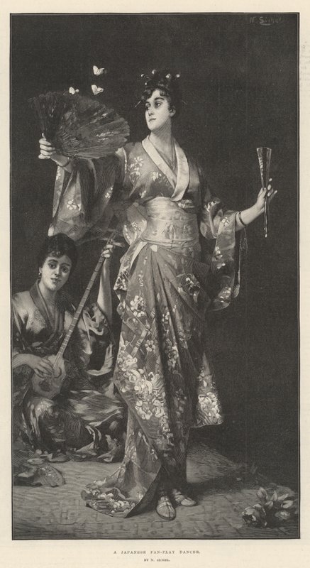 Danseuse de théâtre japonais avec éventail - Nathaniel Sichel