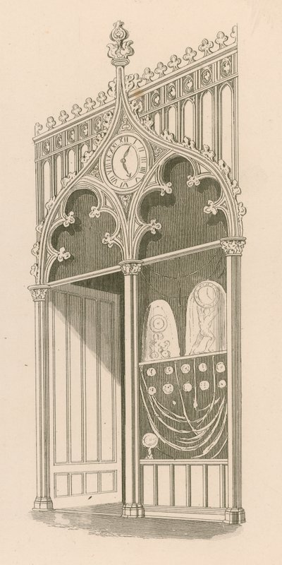 Conception de devanture de magasin dans le style gothique décoré ou fleuri - Nathaniel Whittock