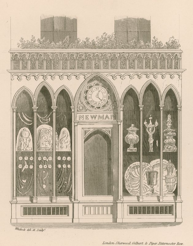 Conception de devanture de magasin dans le style anglais ancien - Nathaniel Whittock