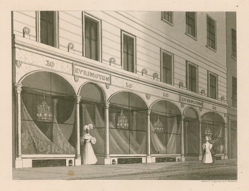 Devanture de magasin pour Messieurs Everington, entrepôt de châles indiens, 10 Ludgate Street, Londres - Nathaniel Whittock