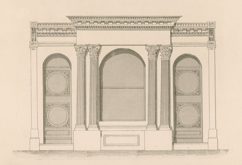 Devanture pour la boutique de vins et spiritueux de M. Maber, Tyndale Place, Islington - Nathaniel Whittock