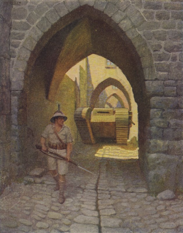 Un char anglais dans les rues de Jérusalem - Newell Convers Wyeth