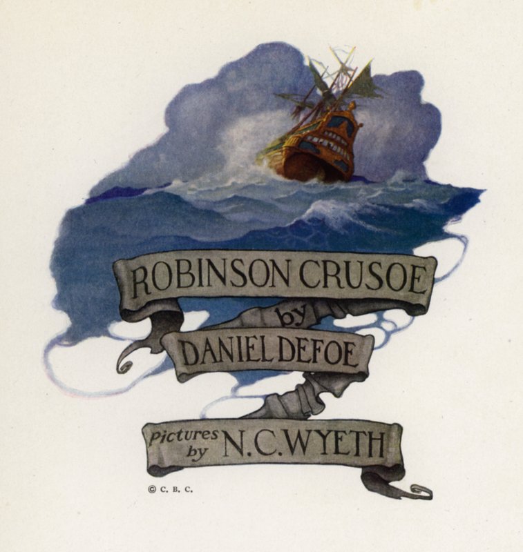 Illustration pour Robinson Crusoé - Newell Convers (after) Wyeth