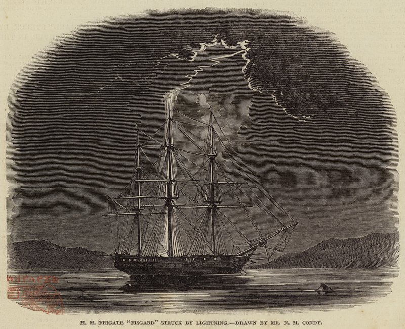 La Frégate H M Fisgard frappée par la Foudre - Nicholas Matthews Condy