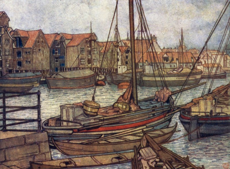 Norvège : Bateaux et entrepôts à Bergen - Nico Jungman