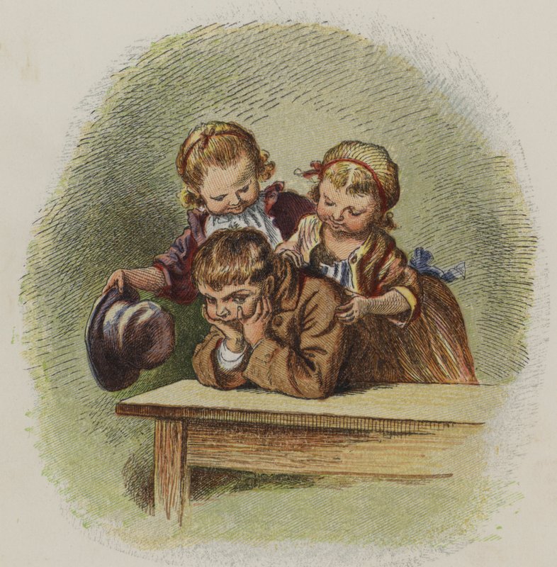 Deux petites filles essayant de remonter le moral d