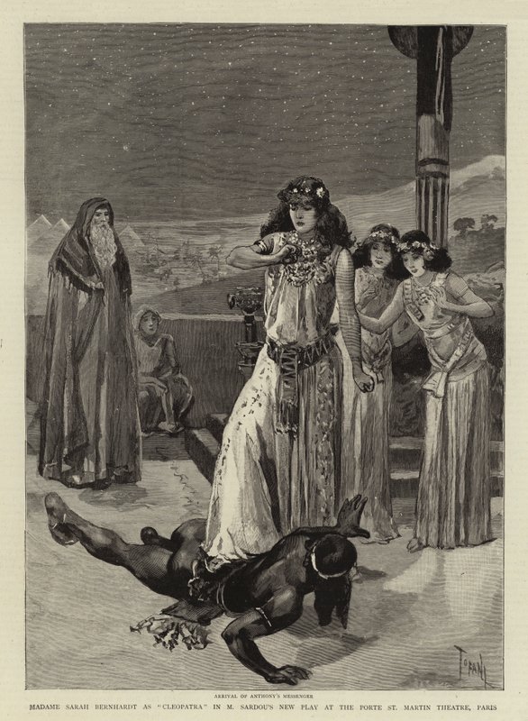 Madame Sarah Bernhardt en Cléopâtre dans la nouvelle pièce de M. Sardou au Théâtre Porte St Martin, Paris - Oswaldo Tofani