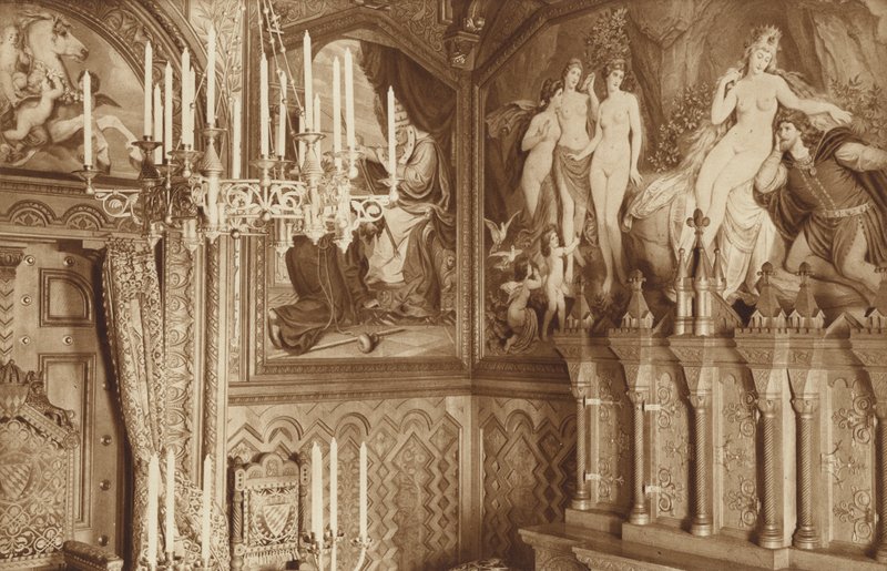 Château de Neuschwanstein du roi de Bavière, étude, images de la légende de Tannhäuser - Otto Ballerstedt