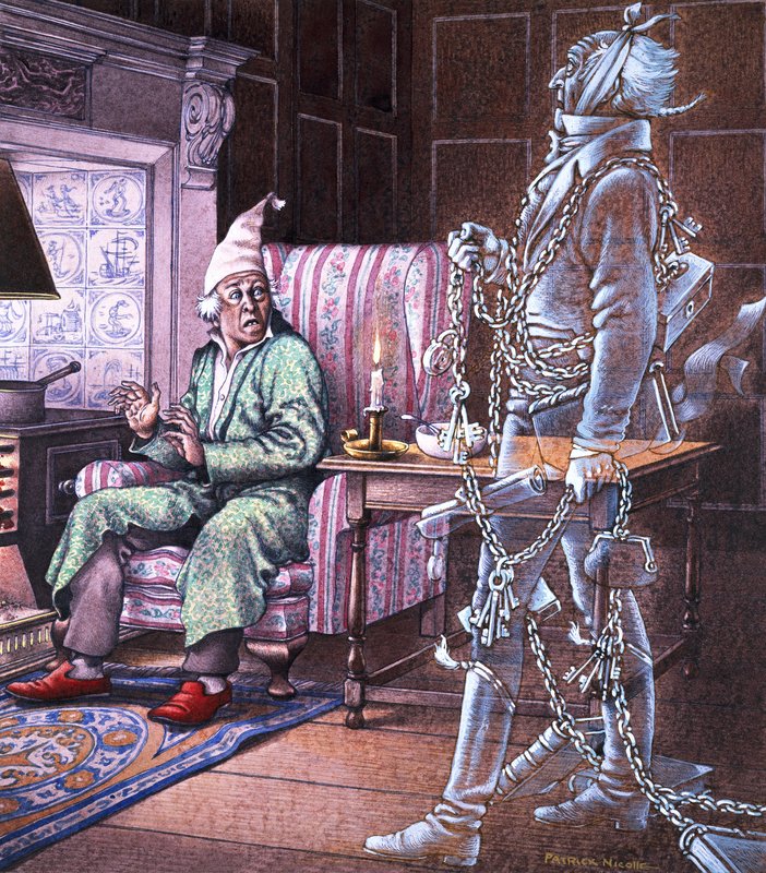 Fantôme de Noël (gouache sur papier) - Pat (1907-95) Nicolle