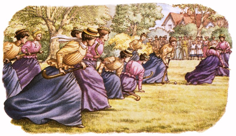 Le hockey, pratiqué par des femmes en jupes longues - Pat (1907-95) Nicolle