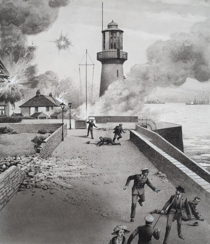 Phare sous les bombardements - Pat (1907 95) Nicolle