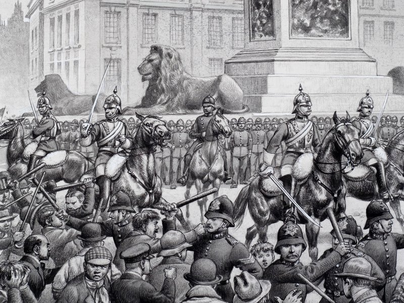 Manifestations des pauvres de Londres à Trafalgar Square - Pat (1907-95) Nicolle