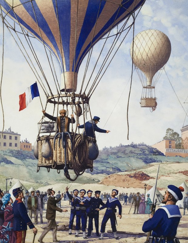 La merveilleuse histoire de France : Paris assiégé (gouache sur papier) - Pat (1907-95) Nicolle