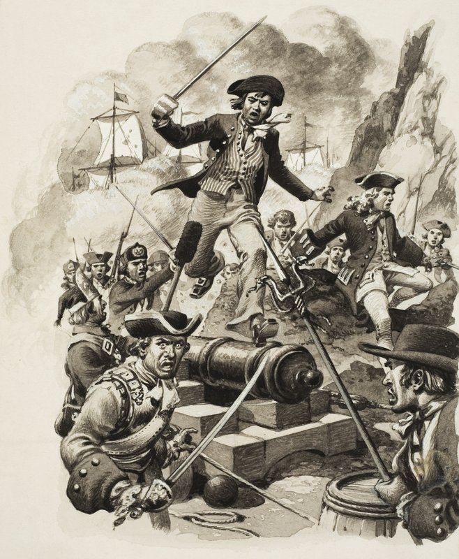 Vainqueur de Gibraltar (gouache sur papier) - Pat (1907-95) Nicolle