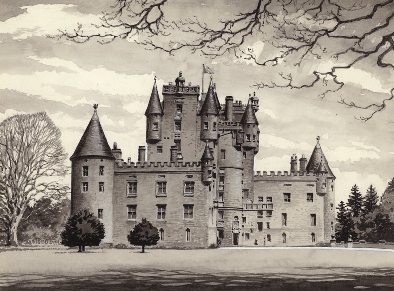 Château de Glamis (gouache sur papier) - Pat (1907 95) Nicolle