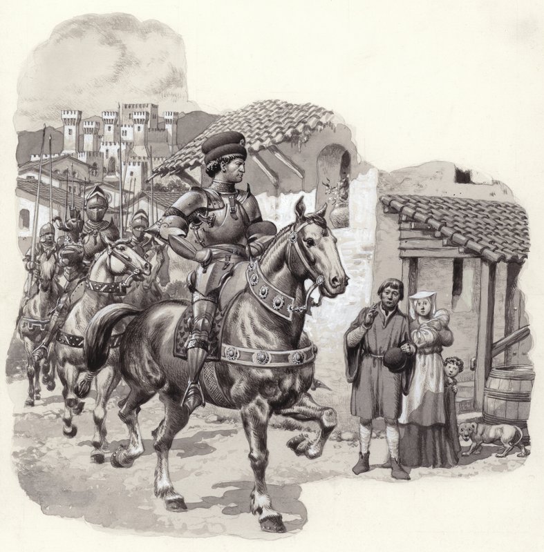 Sigismondo Malatesta, mercenaire italien (gouache sur papier) - Pat (1907 95) Nicolle