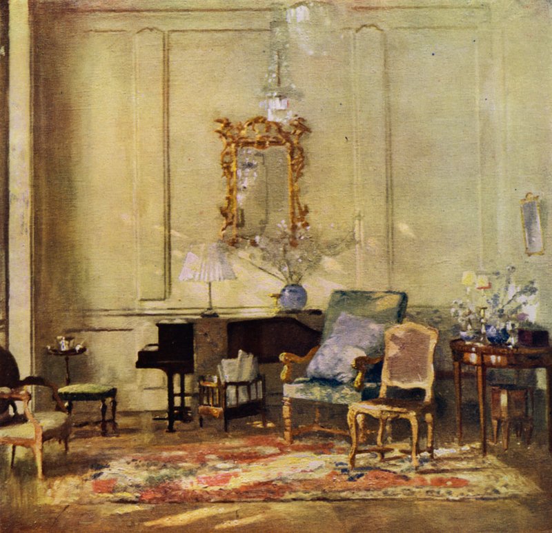 Salon de Sir James Guthrie (lithographie en couleur) - Patrick William Adam