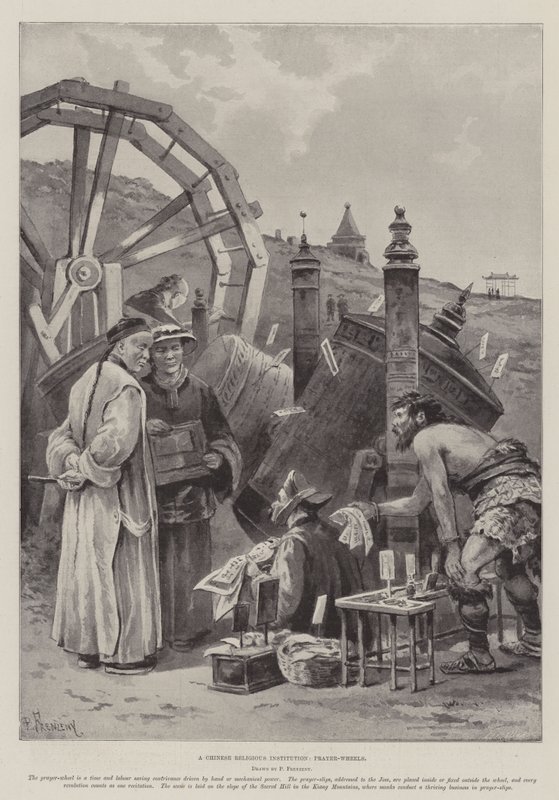 Une institution religieuse chinoise, roues à prières - Paul Frenzeny
