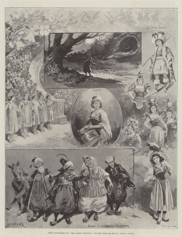 La pantomime des Quarante Voleurs au Théâtre Royal, Drury Lane - Paul Frenzeny