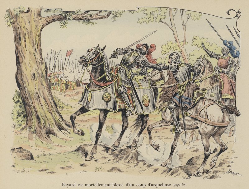 Le Chevalier de Bayard mortellement blessé par une balle d