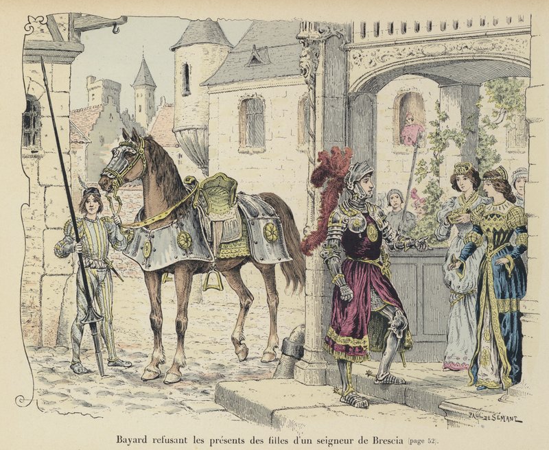 Le Chevalier de Bayard refusant les cadeaux des filles d