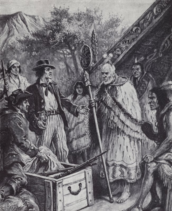 Commerce britannique avec le peuple maori de Nouvelle-Zélande - Paul (after) Hardy