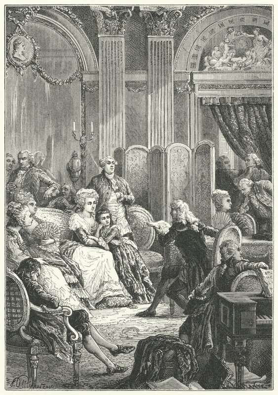 Un salon au début du règne de Louis XVI de France - Paul Dominique Philippoteaux