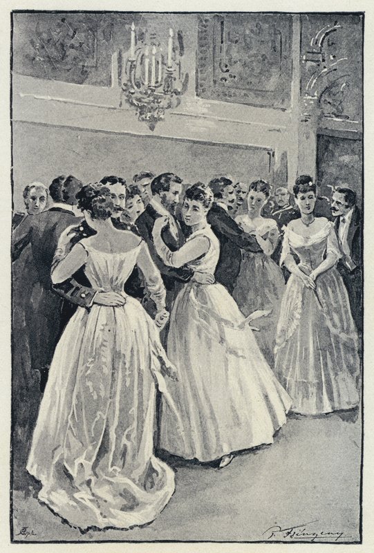 Illustration pour Anna Karénine : Kitty au bal (lithographie) - Paul Frenzeny