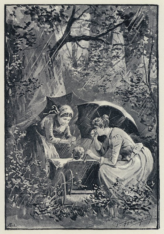 Illustration pour Anna Karénine : La tempête dans les bois de Kolok (lithographie) - Paul Frenzeny