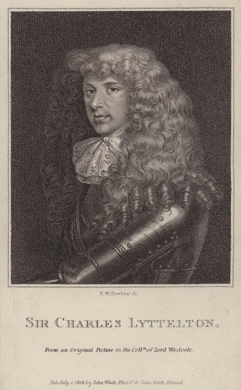 Sir Charles Lyttelton, homme politique anglais et gouverneur colonial de la Jamaïque - Peltro William Tomkins