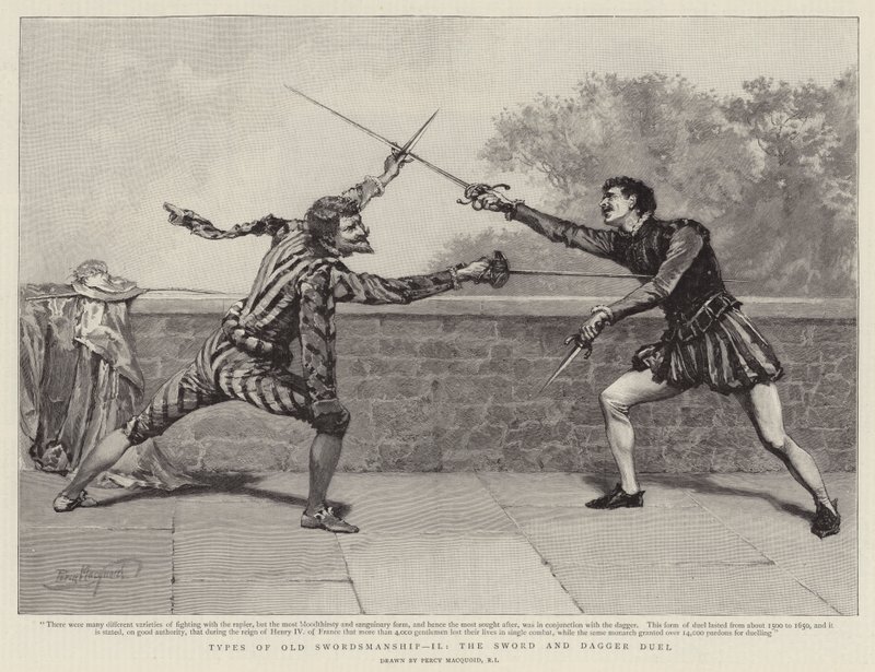 Types de vieux escrime II, le duel à l